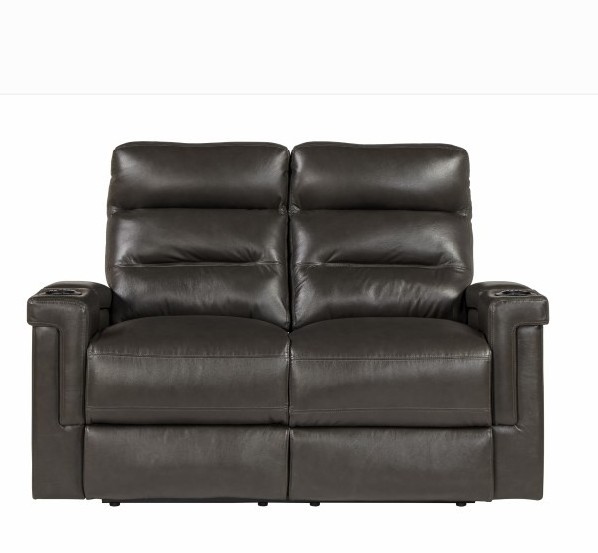 Royal genuine Leather home cinema 2 seater couple recliner sofa