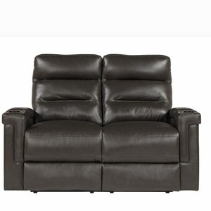 Royal genuine Leather home cinema 2 seater couple recliner sofa