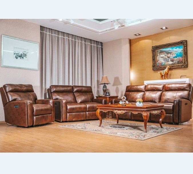 1 2 3 modern brown leather recliner couch sofa chair sets design living room sofa foshan furniture