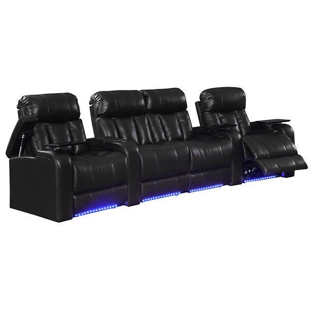 Hot selling Leisure Adjustable Top grain leather electric private Cinema Recliner Home Theater Sofa