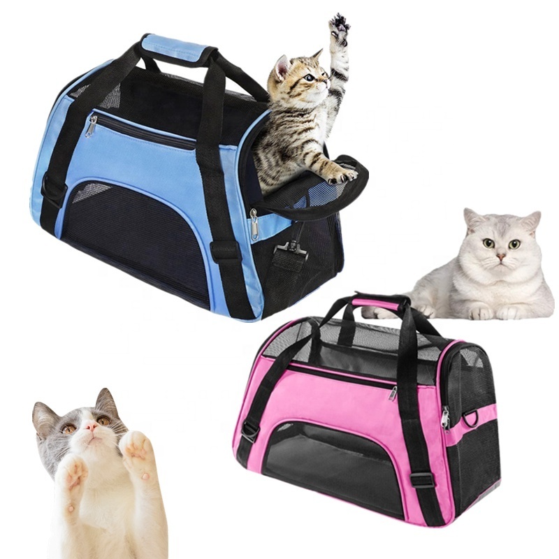 Factory Wholesale Portable Cat Carrier Bag Breathable Pet Carriers Travel Products Backpacks Fashion Oxford Lamb Sustainable