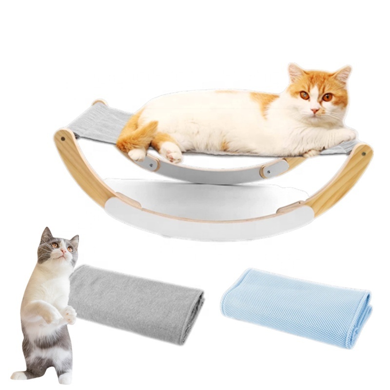 Pet Cat bed with cat stand Wooden Swing Cat beds for indoor Hammock sofa scraper