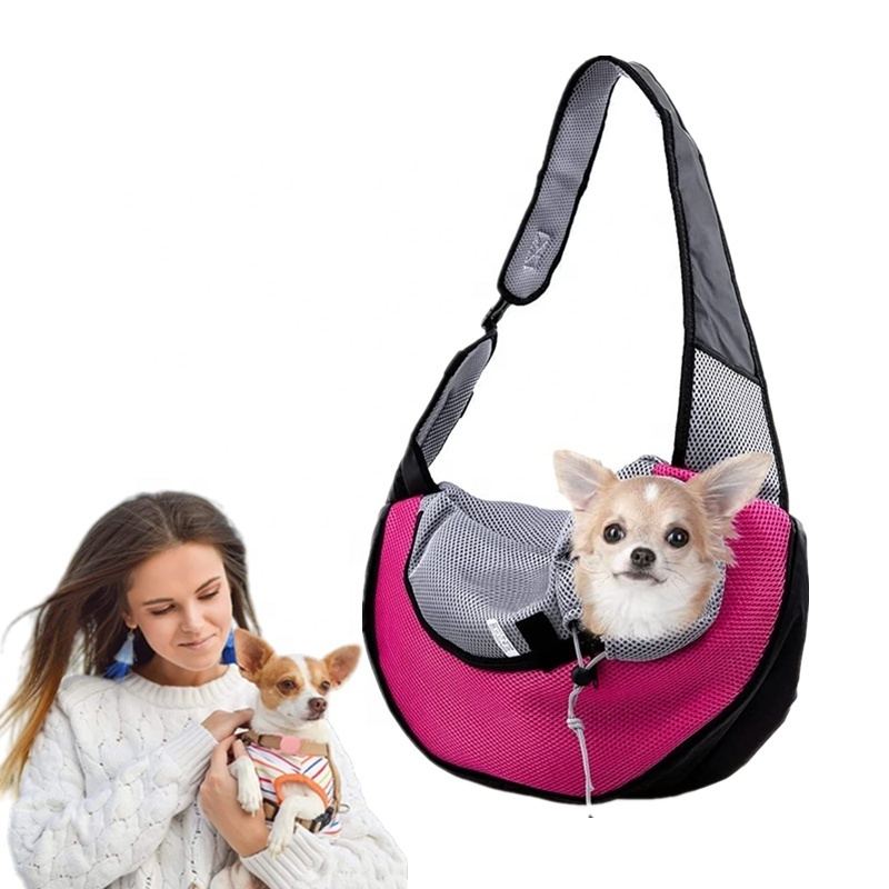 Adjustable Hands-Free Single Shoulder Dog bag Cat pet Carrier Pet Sling Carrier For Puppy dog carrier sling with Breathable Mesh