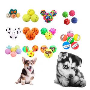 Diameter 6cm squeaky pet dog ball toys for small dogs rubber chew puppy stuff dogs toys pets