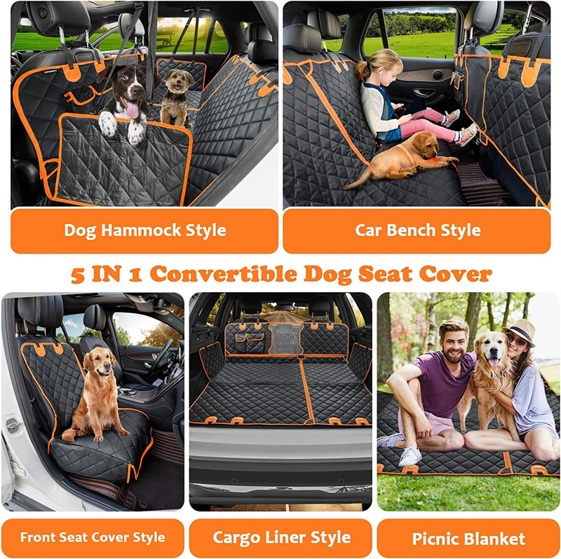 Storage Bag Dog Blanket Car Back Seat Cover Protector Waterproof For Back Seat Hammock Bed