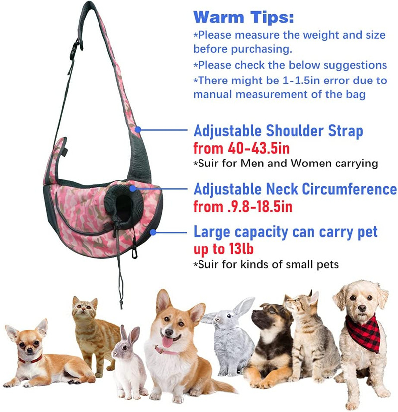 Lamb Dog Carrier Shoulder cat bag pet carrier Front Pack dog cat pet carrier backpack bag Breathable Mesh Travel for Small