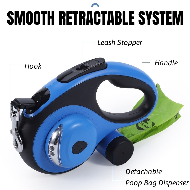 Automatic Lighter Holder Retractable Dog Leash with Light