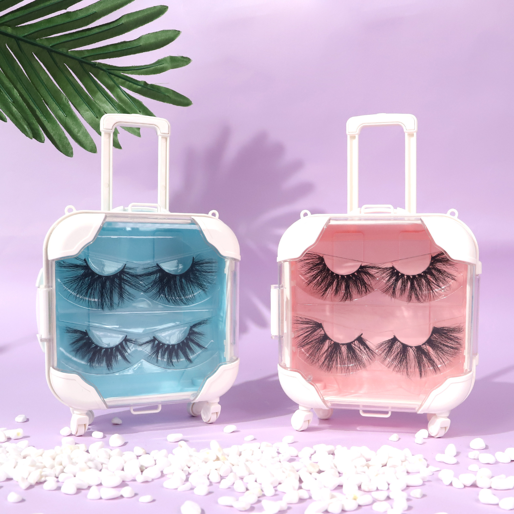 Mini Eyelash Suitcases Lash Wholesale Magnetic Eyelashes Manga Lashes With Pvc Fashion Luggage Packaging Case