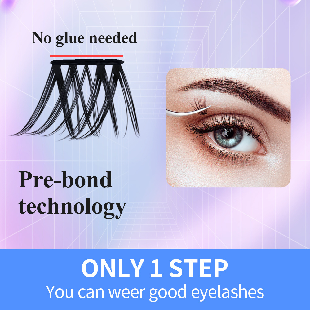 Press on Cluster Lash Press-on Diy Lashes No Glue Self Adhesive Diy Segment Eyelash Extensions