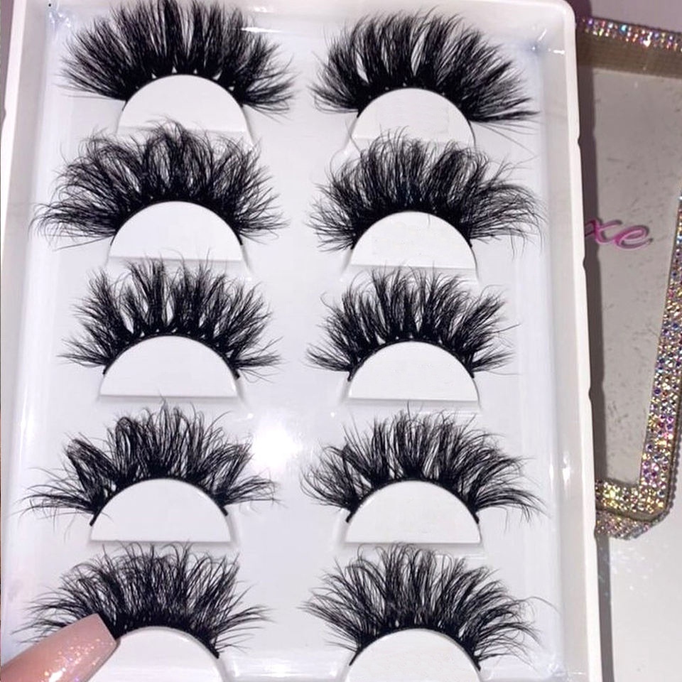 Fluffy Volume And Classic 3D Mink Eyelashes Vendor 5D Real Mink Full Strip Mink Lashes Wholesale