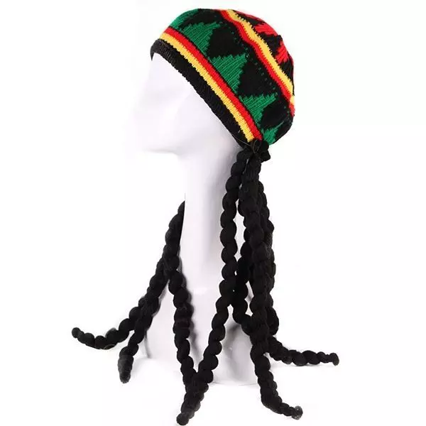 Rastafarian Knitted Braid Hat With Dreadlocks  FS012