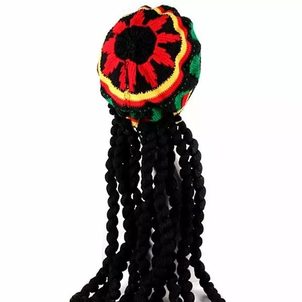 Rastafarian Knitted Braid Hat With Dreadlocks  FS012