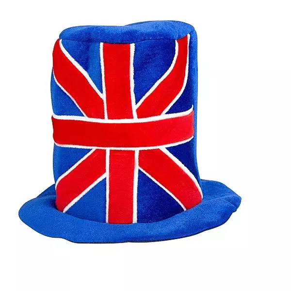 Union Jack Hat - One Size, Red White and Blue Felt Top Hat  FS009