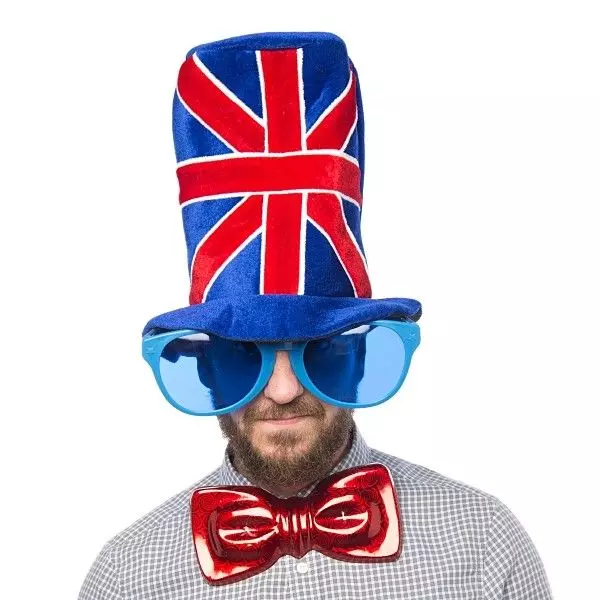 Union Jack Hat - One Size, Red White and Blue Felt Top Hat  FS009