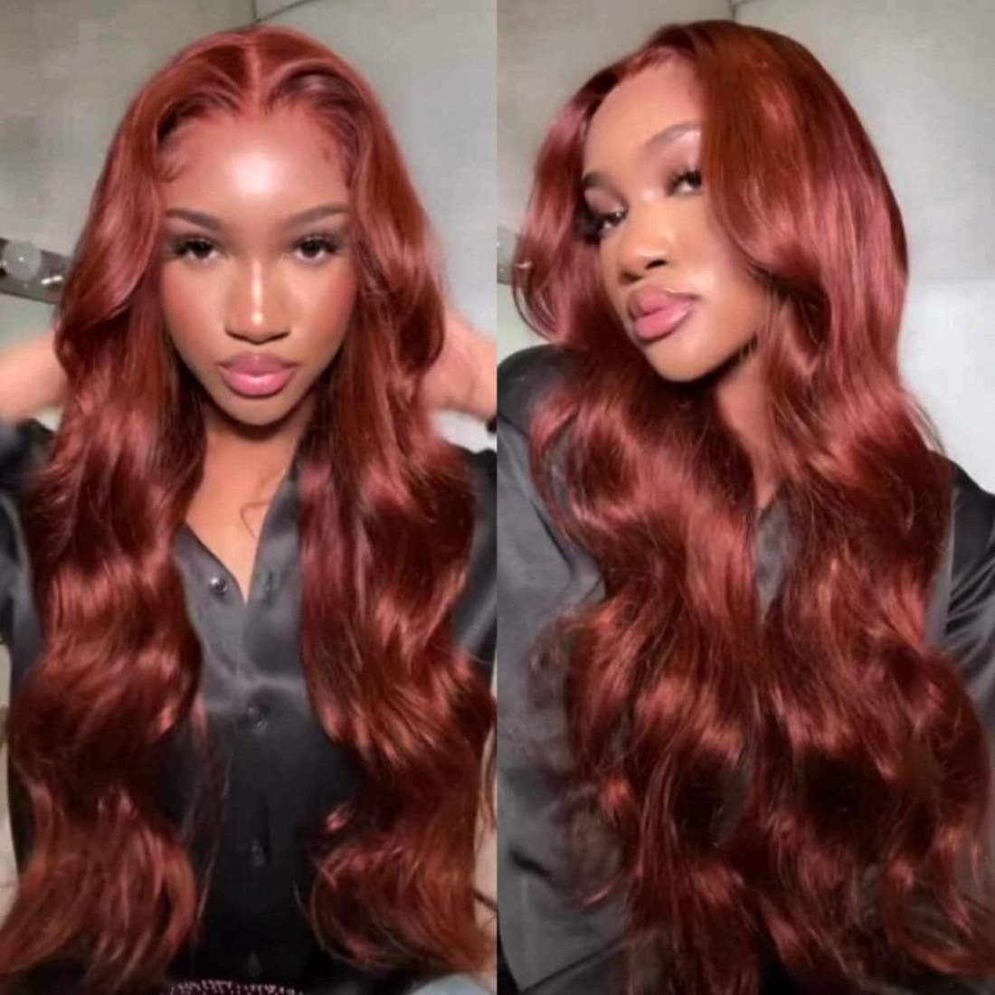 Reddish Brown Body Wave Human Hair Weave 3 Bundles Brown Copper Red Human Hair Wavy Weaves for Sew in Extensions