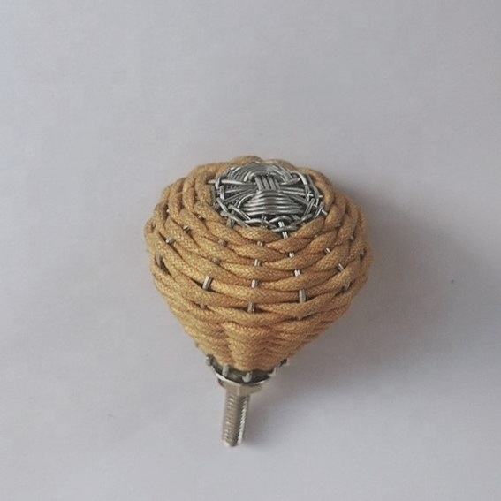 Wire Knob & Cabinet Knob 2024 New Design Round Furniture Rattan handle Wood Knobs Rattan Drawer handle by lametierartz