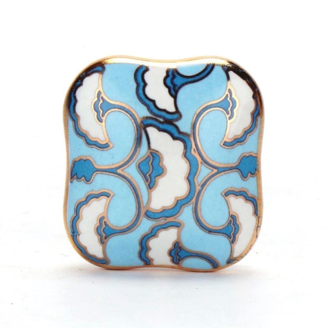 Blue Solid Ceramic Drawer knob Bulk Ceramic Wardrobe Knobs Multicolor Designer Pulls Leaf Flower Kitchen Cabinet Door Cupboard