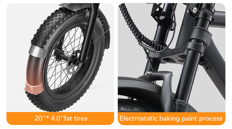 Eu Warehouse Electric Bike Fat Tyre 20Inch 250W 750W 1000W Suspension Electric Fatbike Motorcycle Ebike