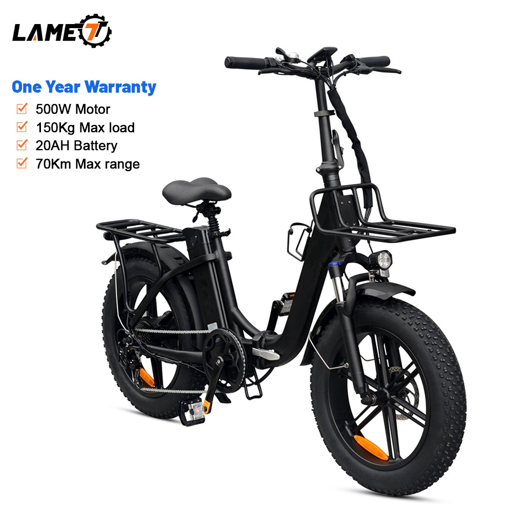 2023 MTB Bike Folding Foldable Popular 20 Inch 500W High Range Electric Fat tire Mobility Shimano 7-Speed  Ebike Bicycle