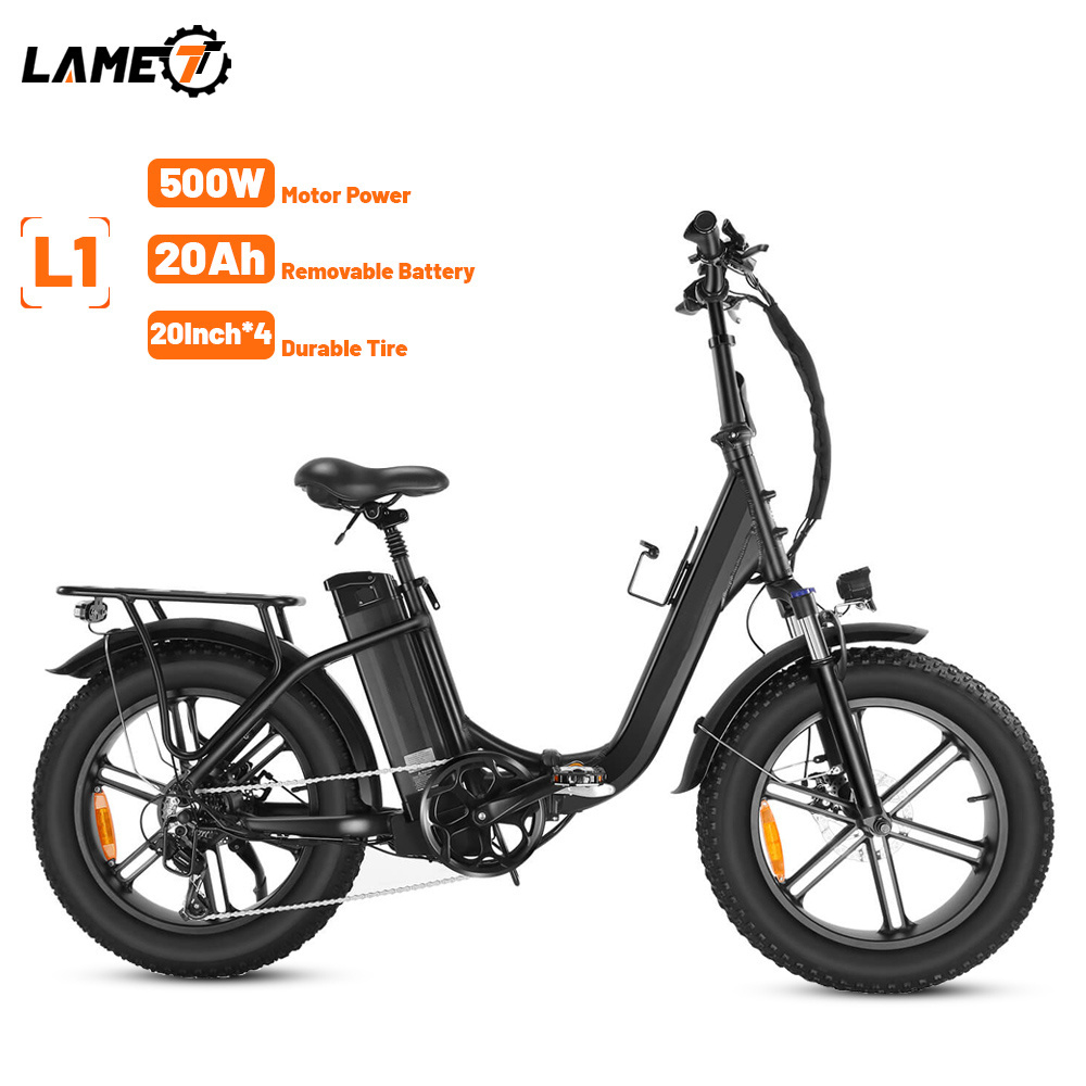 2023 MTB Bike Folding Foldable Popular 20 Inch 500W High Range Electric Fat tire Mobility Shimano 7-Speed  Ebike Bicycle