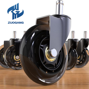 Zuogang Custom Pu Caster Wheel Trolley Caster Wheels 6 Inch For Office Chairs