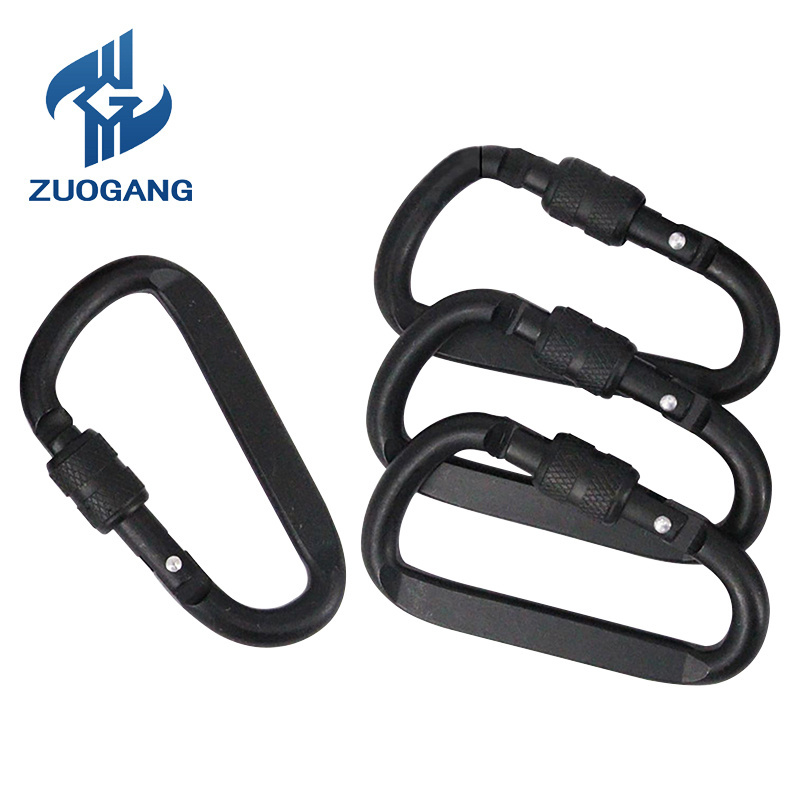 Zuogang custom steel swivel snap hook 10mm 25mm 40mm aluminum locking climbing hammock carabiner