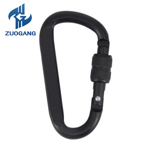 Zuogang custom steel swivel snap hook 10mm 25mm 40mm aluminum locking climbing hammock carabiner