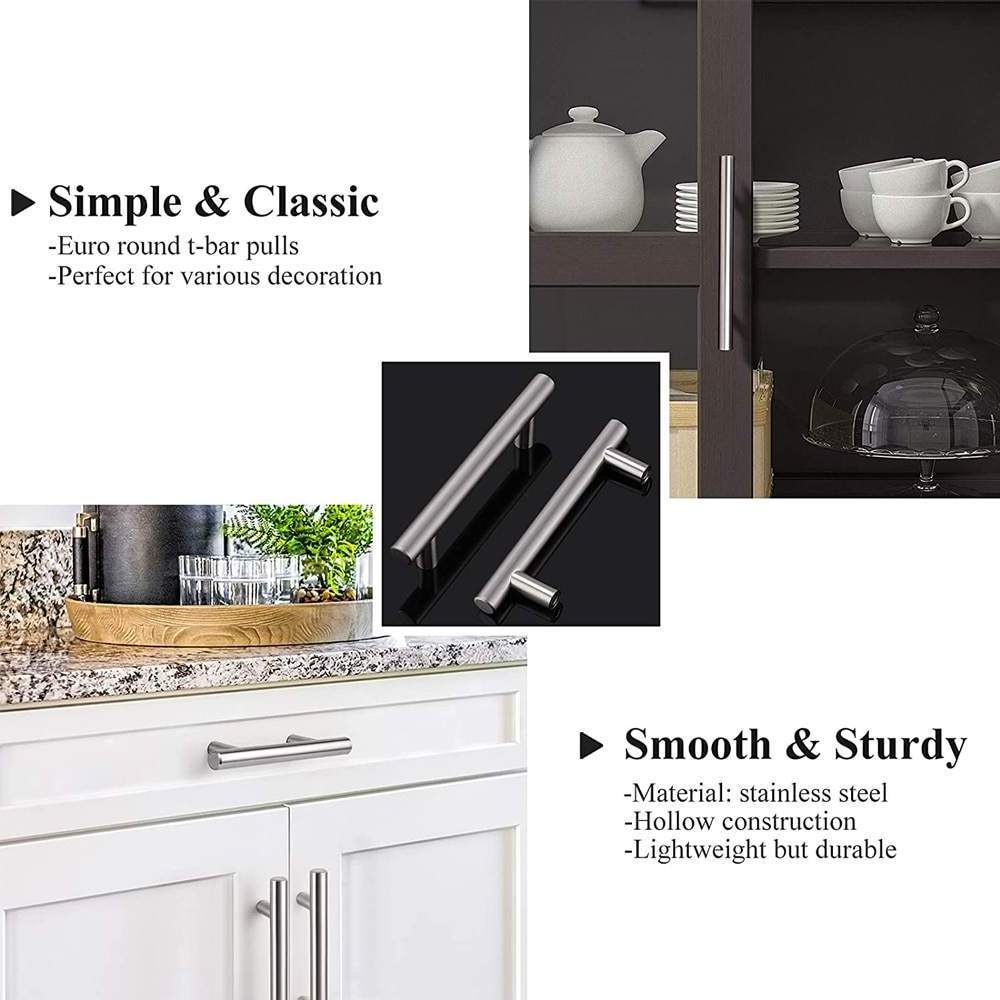 Zuogang Hot Sale Stainless Steel Hardware Wardrobe Kitchen Drawer Pulls Classic T Cabinet Handle