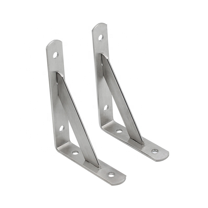 Wholesale Metal Shelf Support Brackets L Type Stainless Steel Angle Shelves Bracket Wall Mount Floating Folding Braces