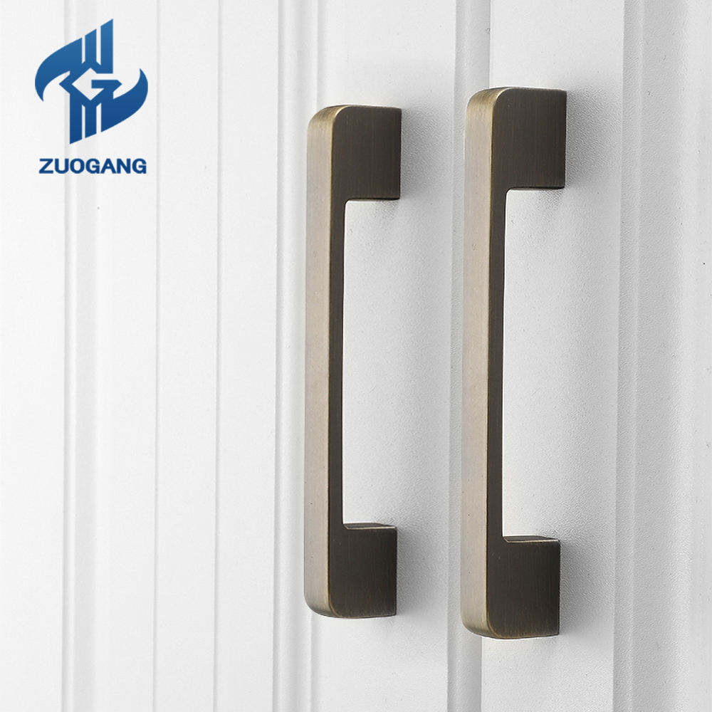 Zuogang modern hardware furniture cabinet handle black kitchen closet drawer knob handle pull for wardrobe door