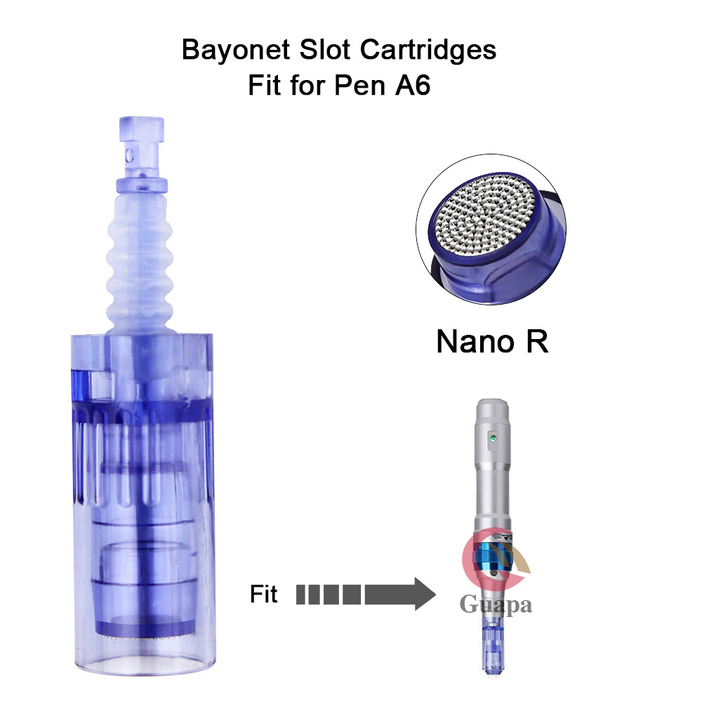 Disposable Blue Micro Needle Cartridges Tattoo Supplies Nano/9/12/36/42 Pins For Dr Pen A6 Machine Replacement Head Tattoo Tips