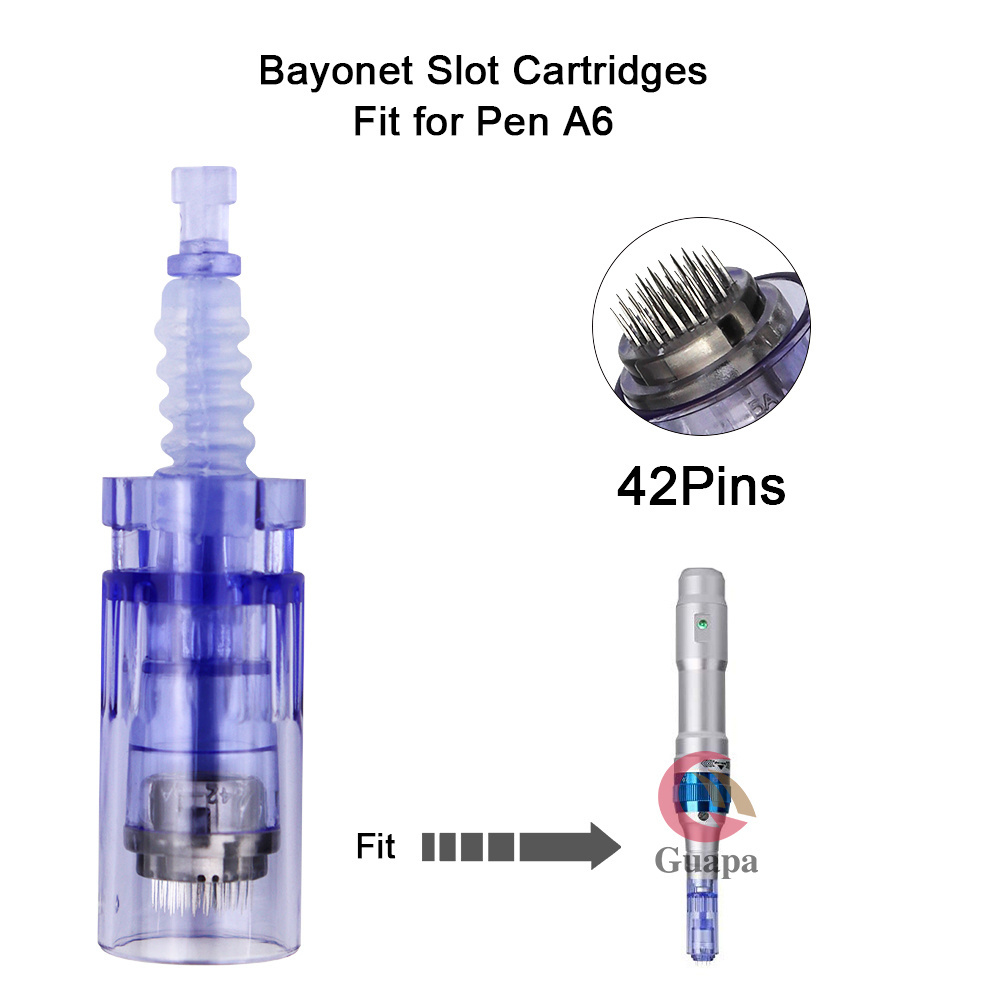 Disposable Blue Micro Needle Cartridges Tattoo Supplies Nano/9/12/36/42 Pins For Dr Pen A6 Machine Replacement Head Tattoo Tips