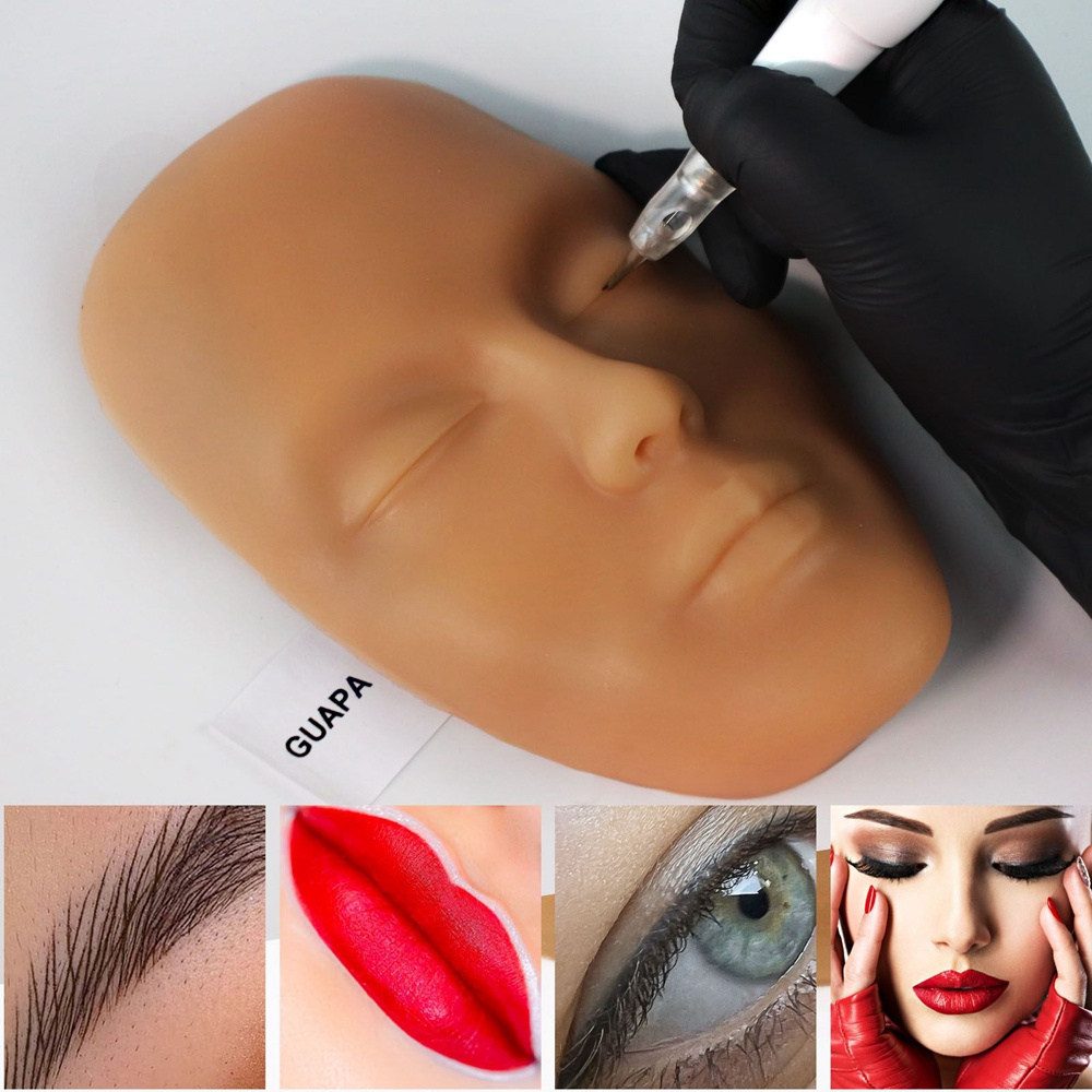 Tattoo 3D Practice Face Hyper Realistic Premium Silicone Skin Face Mannequin for Makeup Practice Whole Silicone Face Doll