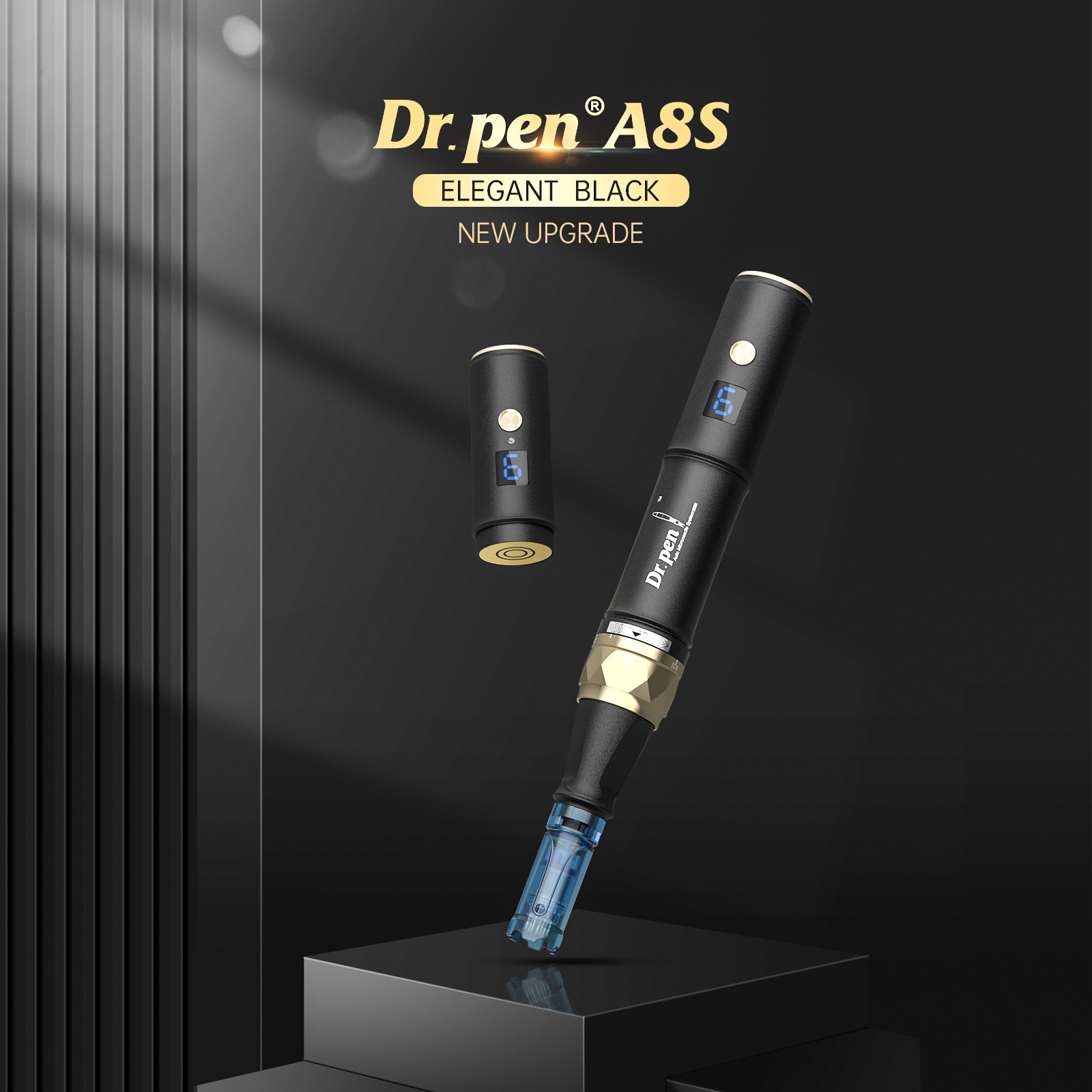 Professional Wireless Dr.pen A8S Derma Beauty Pen with 2pcs Batteries 6 Speed Levels Microneedling Therapy Skin Care Machine