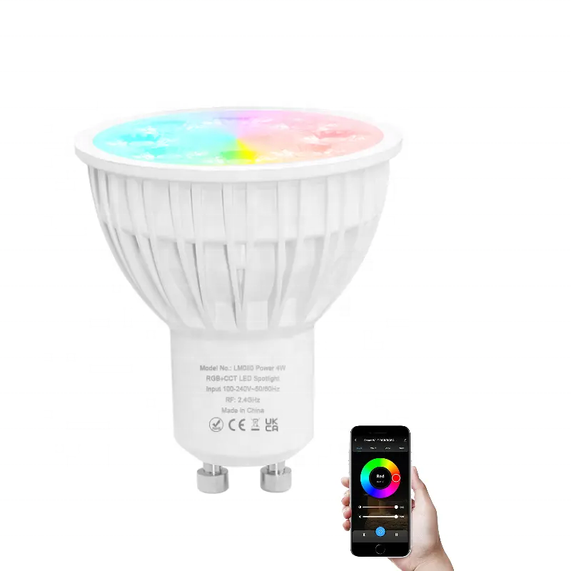 Zigbee Alexa Google Home compatible 4W AC 100-240V RGB+CCT GU10 spot light GU10 RGBCW smart bulb