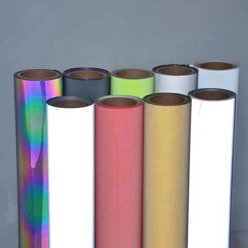 Silver reflective heat transfer vinyl 50cm*50m easy to cut and weed reflective htv film for clothes and safety printing