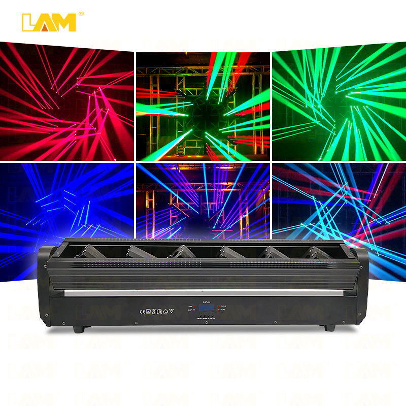 LAM 6 Eye Laser Moving Head Light Beam Bar 6 Heads 500mw RGB 3IN1 Full Color Red Green Blue Laser Lights For Night Club