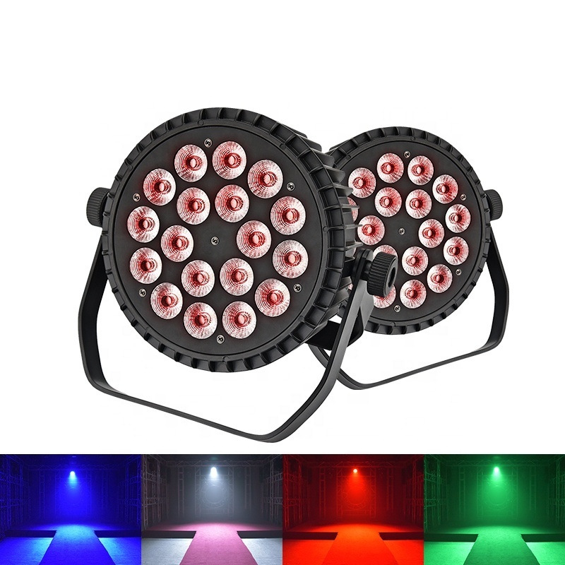 2023 New design 18x18w15w12w RGBWA + UV 6/5/4in1 led par 64 can light IP20 DMX 18*10W flat par stage lighting