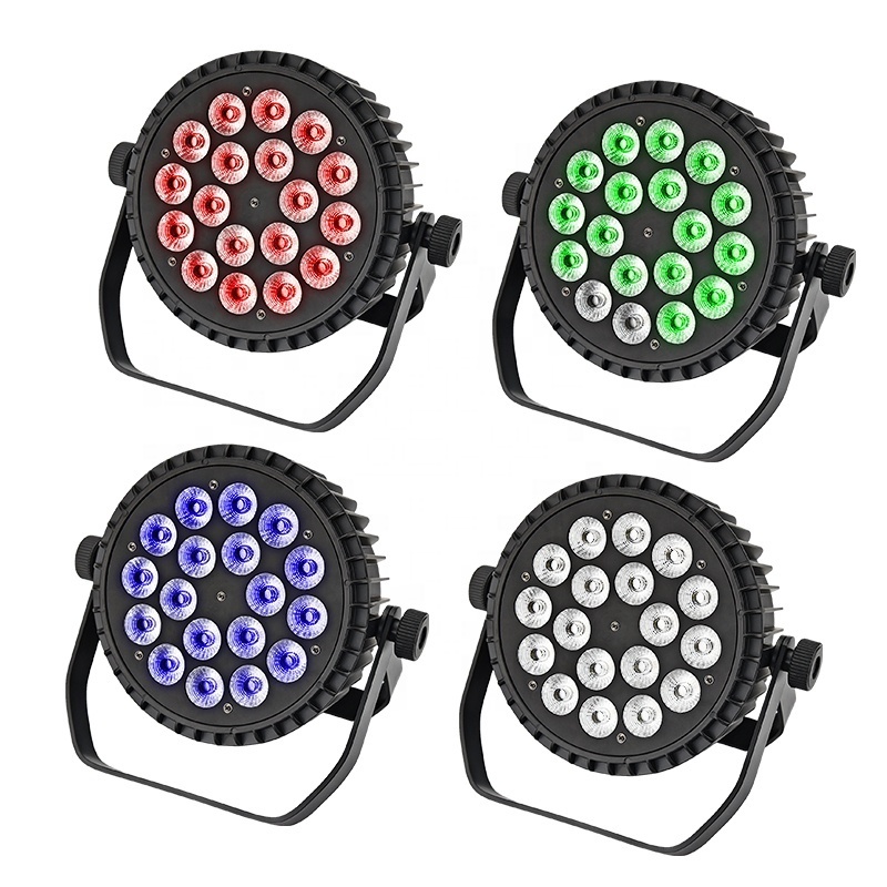 2023 New design 18x18w15w12w RGBWA + UV 6/5/4in1 led par 64 can light IP20 DMX 18*10W flat par stage lighting