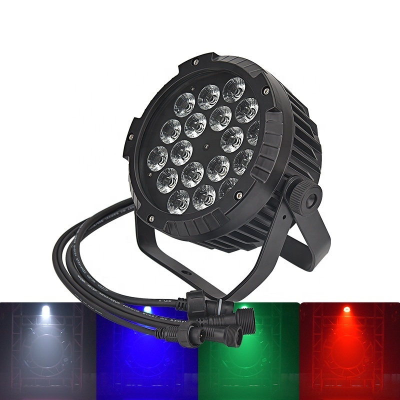 Outdoor Par Light Series 18leds 10W RGBWA+UV Waterproof Led Par Can 18x18W 4/5/6in1 IP65 Uplight Flat Par for Outdoor Events