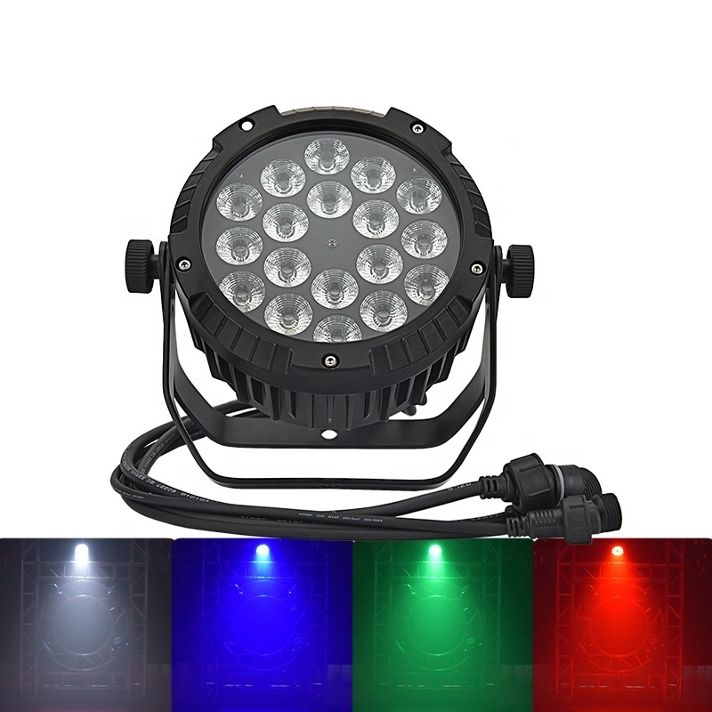 Outdoor Par Light Series 18leds 10W RGBWA+UV Waterproof Led Par Can 18x18W 4/5/6in1 IP65 Uplight Flat Par for Outdoor Events