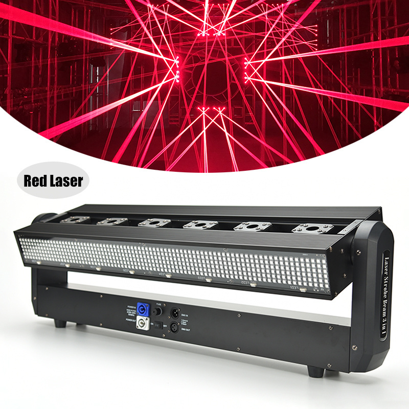 Top Ranking Stage Lights 6-Eye Led Beam Strobe Laser RGB 3in1 Moving Head Light 500mW Bar Beam Light for Live Show