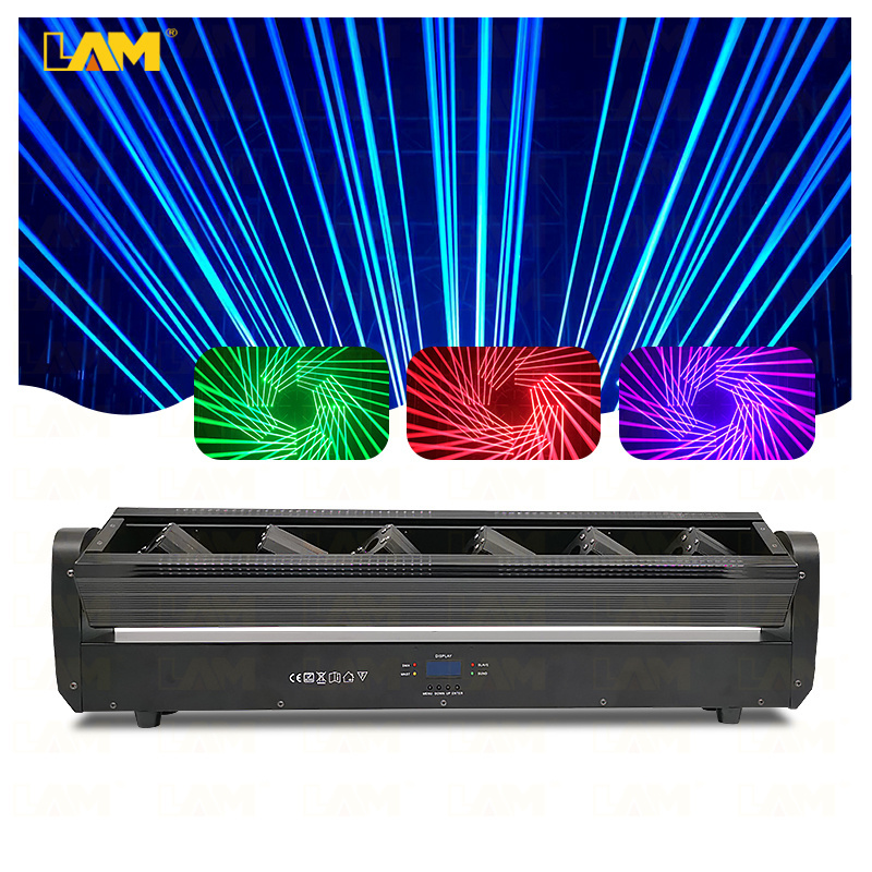 LAM 6 Eye Laser Moving Head Light Beam Bar 6 Heads 500mw RGB 3IN1 Full Color Red Green Blue Laser Lights For Night Club