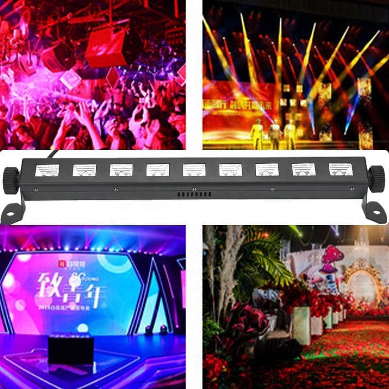 UV LED Stage Lights 9X3W Uv Strobe Running Light For Dj Club 18X3W UV Black Light