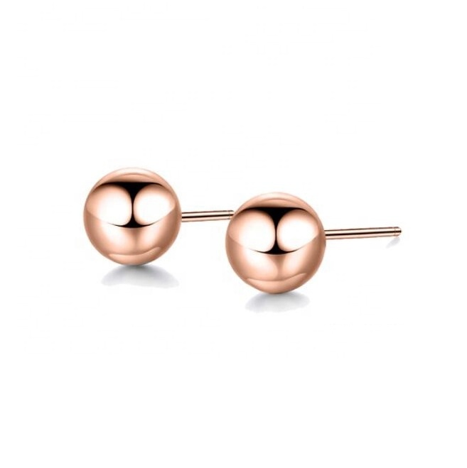 Classical Factory Direct Wholesale Cheap  Minimalist 316L Stainless Steel Ball Earring 8MM YE15762