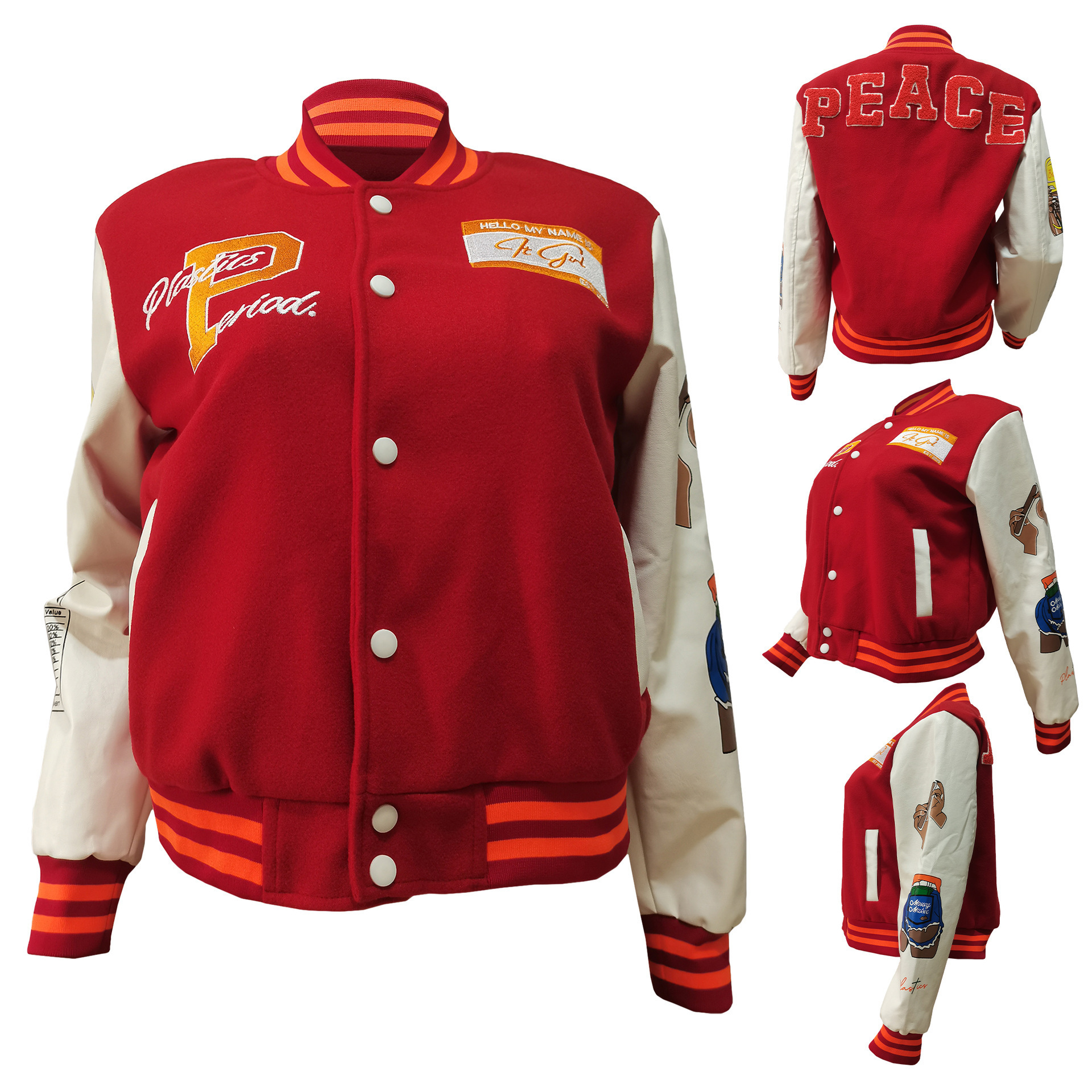 Letterman Jacket Patches Leather Sleeves Manufacturers Dropshipping Varsity Jackets Low MOQ Custom Patches Embroidery Jacket