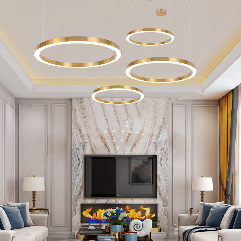 LED Gold circle bedroom lamp ceiling lamp light