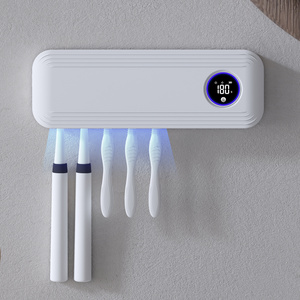 Wall Mounted Tooth Brush Sterilizer Cleaner Sterilization and Timer Function Rechargeable Cordless Bathroom Toothbrush Holder