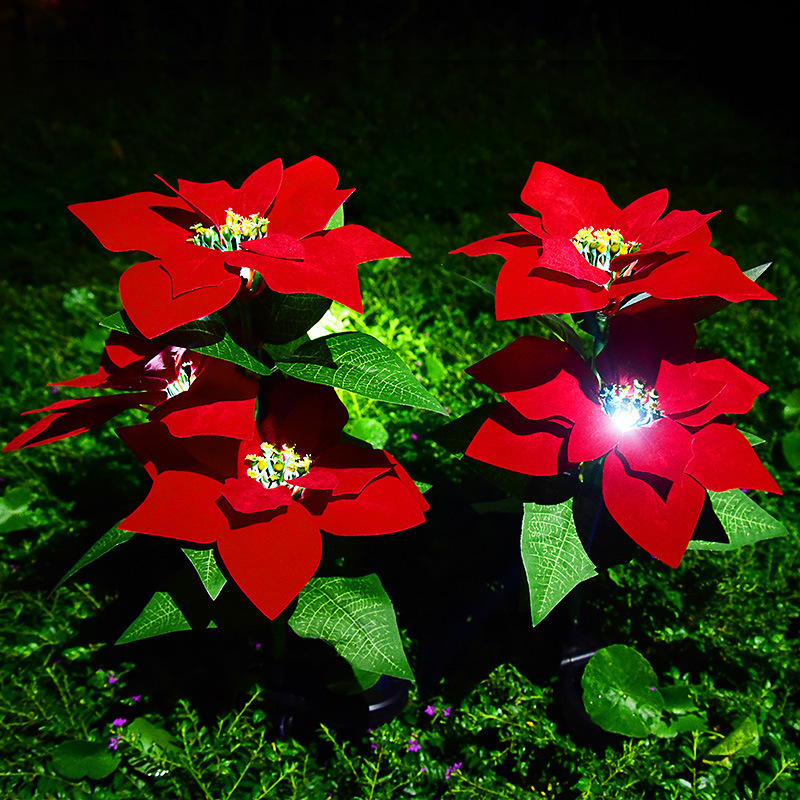 Outdoor 4 head calla Lily lights Solar powered outdoor landscape garden lawn LED decoration