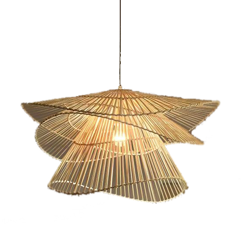 Fancy rattan wicker ceiling light modern rattan lamp shade lighting fixtures modern pendant luxury chandelier design